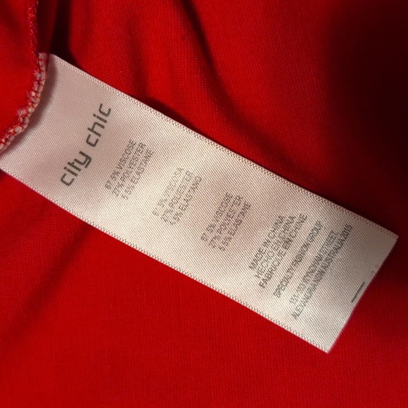 City Chic Women's Frill Shoulder Stretch Dress Red - Picture 7 of 9